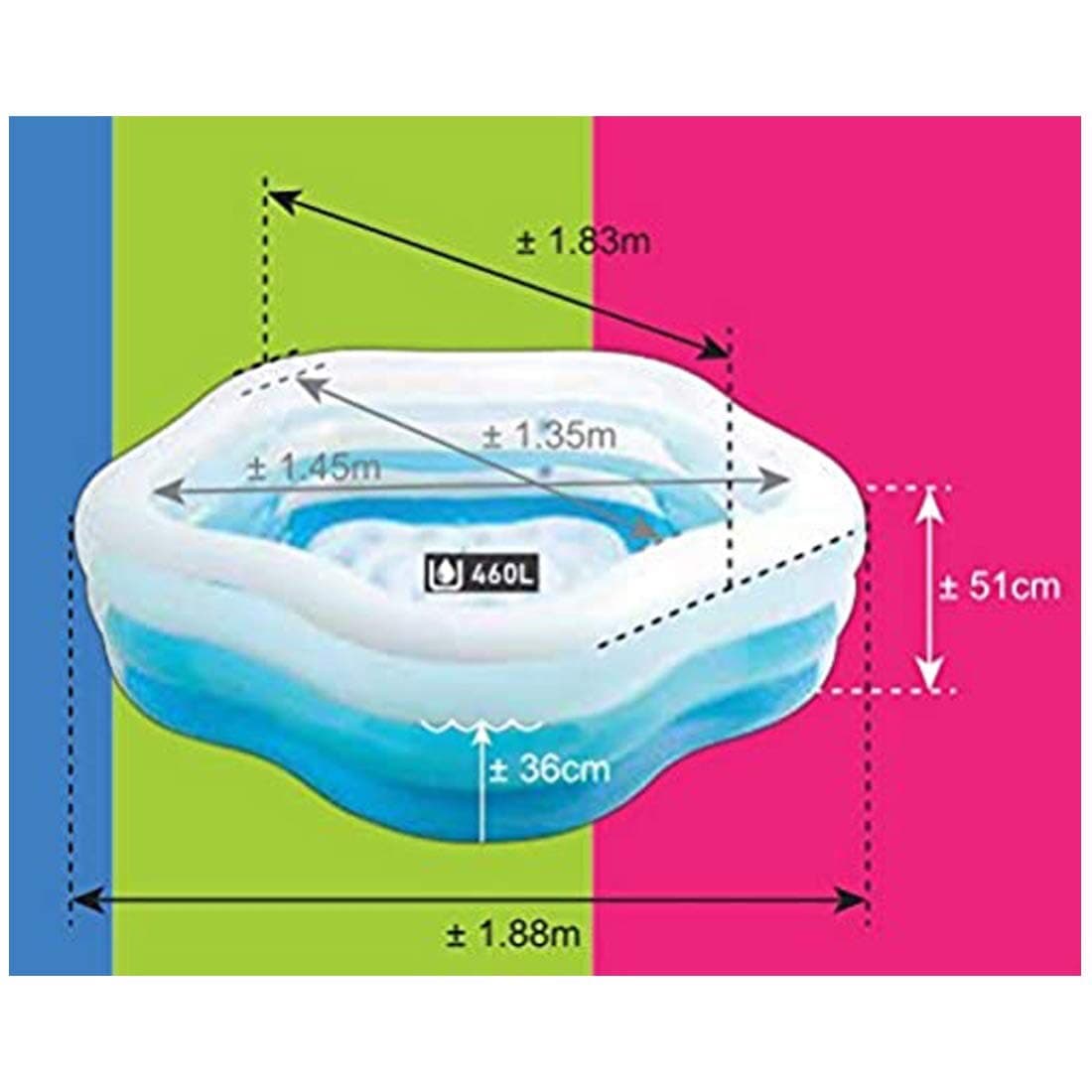 INTEX Summer Color Pool ( 73" L x 71" W x 21" H )