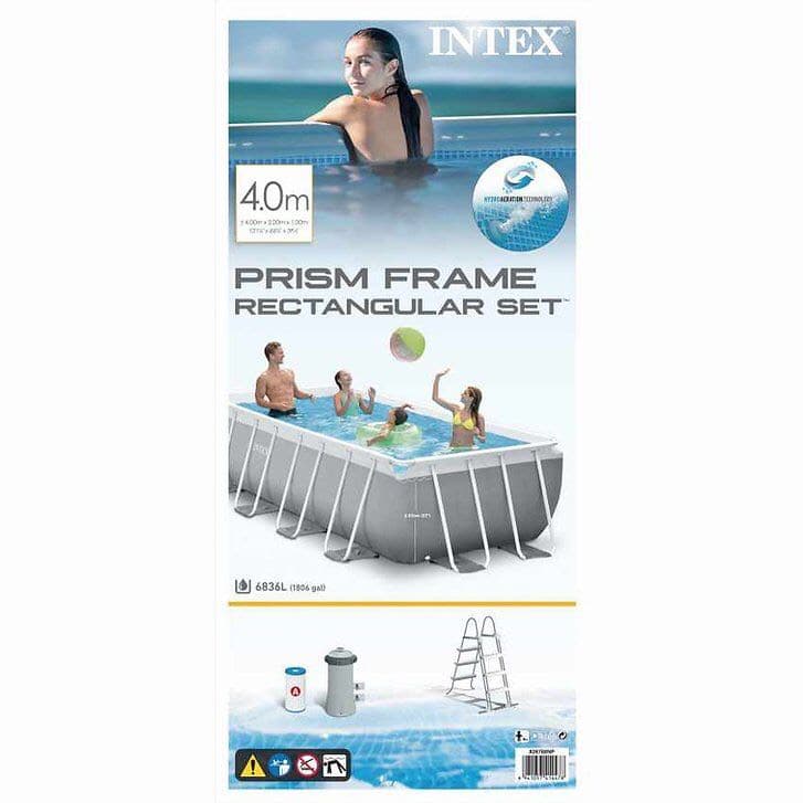 Intex 26788 4m x 2m x 1m Rectangular Frame Above Ground Pool