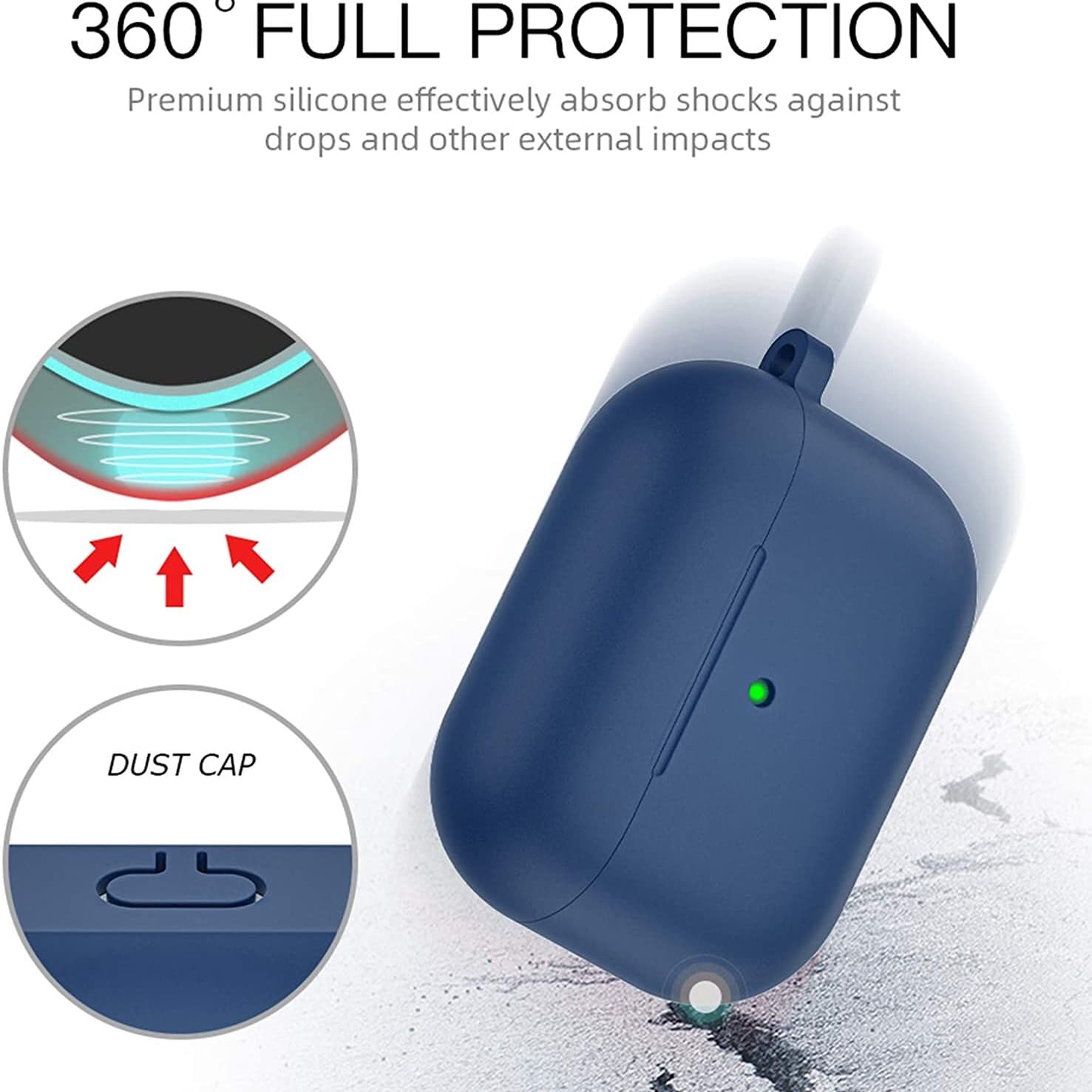 Airpods Pro Case,Soft Silicone Skin Cover Shock-Absorbing