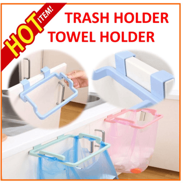 Kitchen Cabinet Door Garbage Trash Bag Towel Hanging Holde
