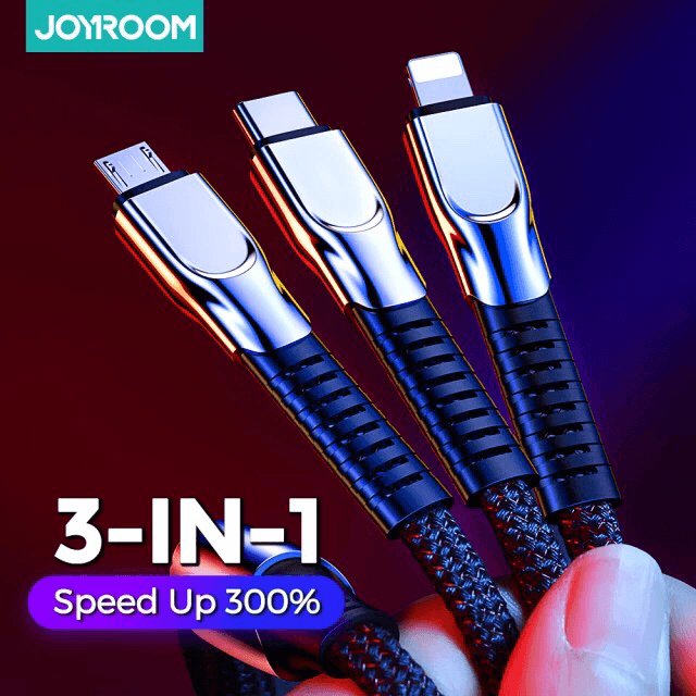 Joyroom 3 in 1 USB Type C Micro USB Iphone Lightning Cable