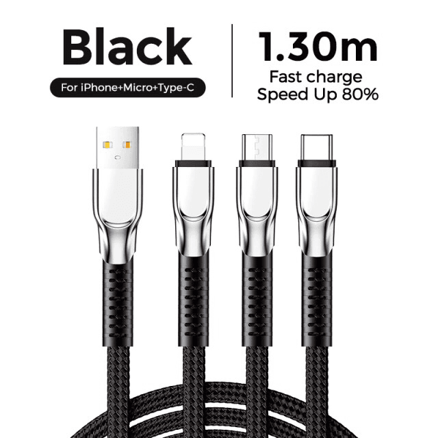 Joyroom 3 in 1 USB Type C Micro USB Iphone Lightning Cable