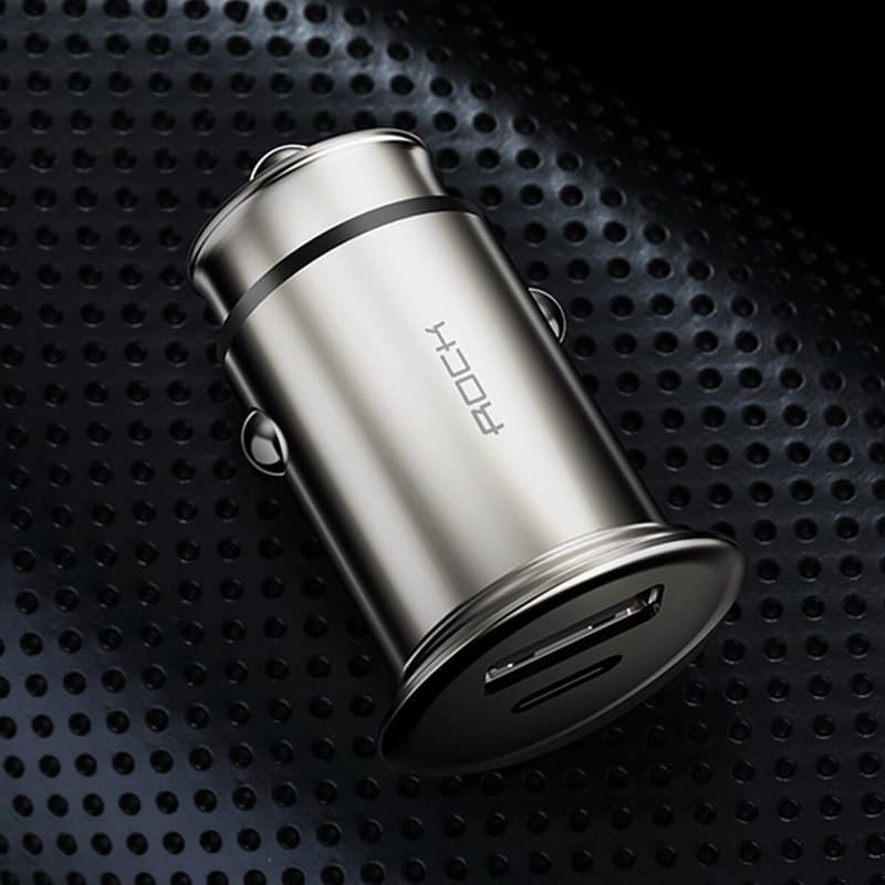 ROCK 30W Dual Ports QC4.0 PD3.0 Type C Fast Car Charger For iPhone XS Xiaom