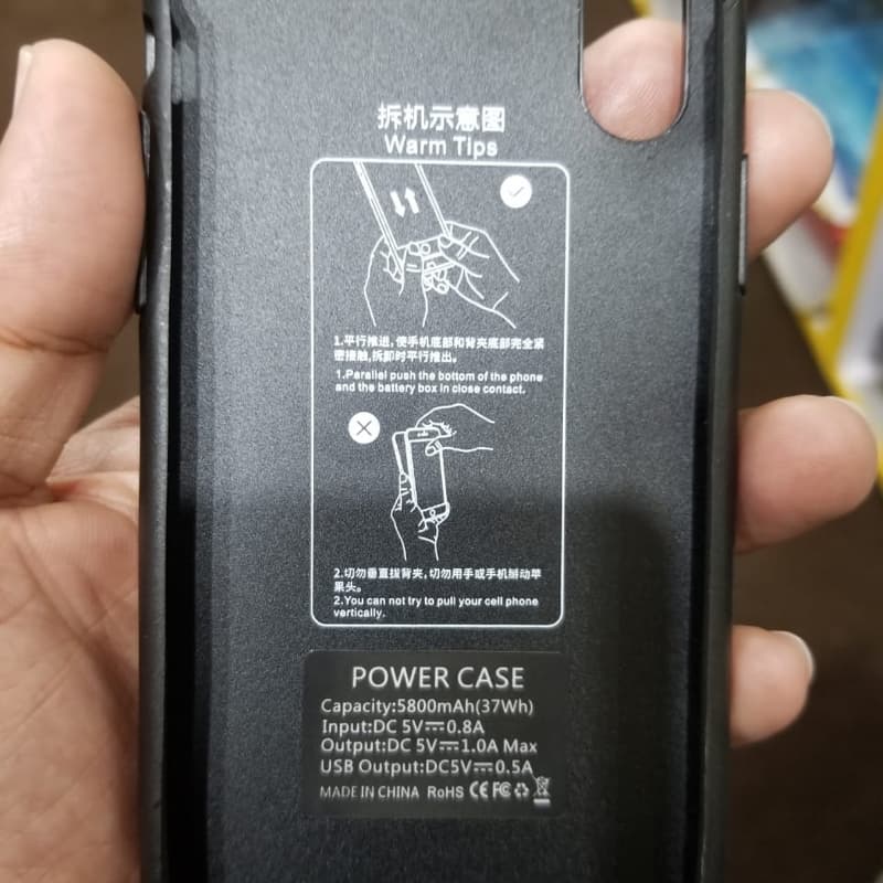 iPhone Backup Battery Case Charger Protection Cover with Stand and Finger G