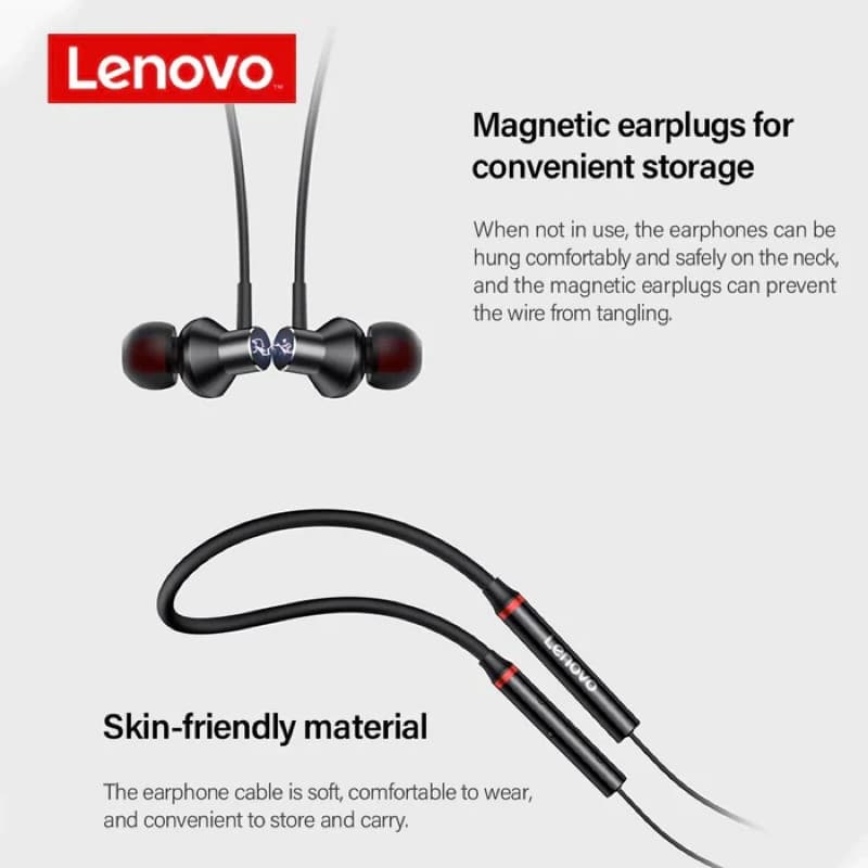 Lenovo HE05 Neckband Bluetooth Headset Black