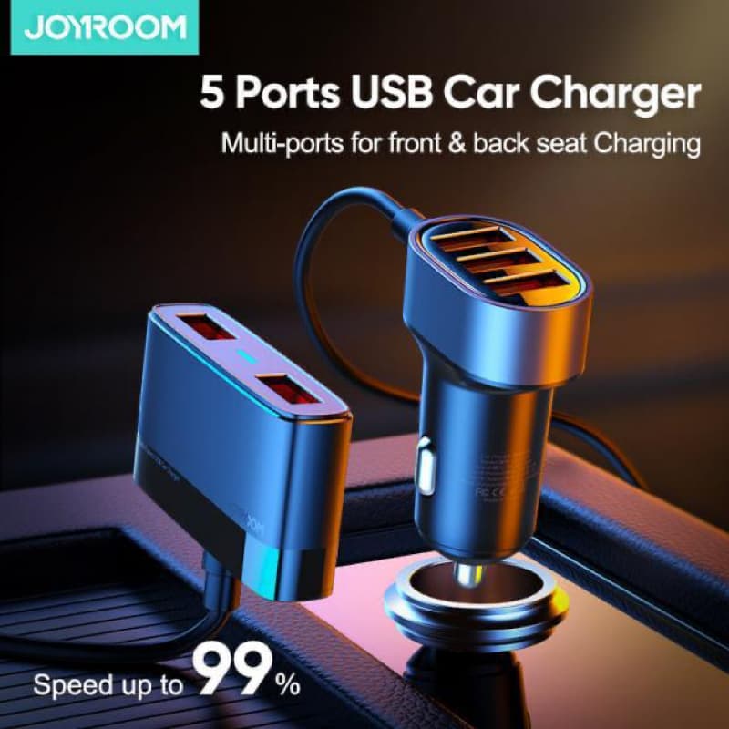 JOYROOM 6.2A Multi 5 Ports USB Smart Car Charger